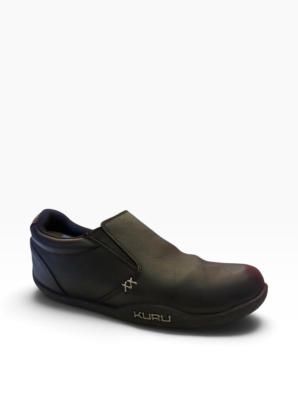 Kuru Kivi Womens 8.5 Triple Black Classic Walking Leather Slip-On Shoes